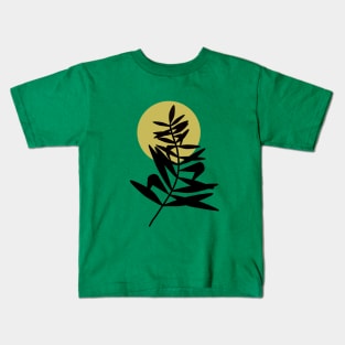 Palm Leaf and Yellow Sun Kids T-Shirt